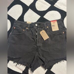 NWT Levi's 501 Black High-Rise Cutoff Women’s Shorts Sz 30